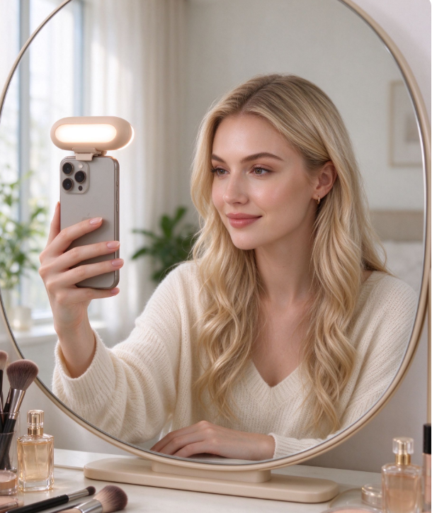 💡 Selfie-Lighting · ABS · Cafés/Travel · Creator Gifts · Gentle Oval Glow