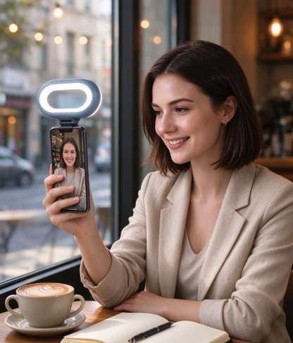 💡 Selfie-Lighting · ABS · Cafés/Travel · Creator Gifts · Gentle Oval Glow