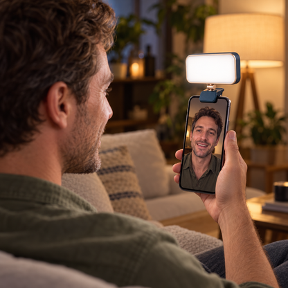 🌙 Selfie Light +ABS + Date-Nights + Couples + Champagne-Framed Soft Glow