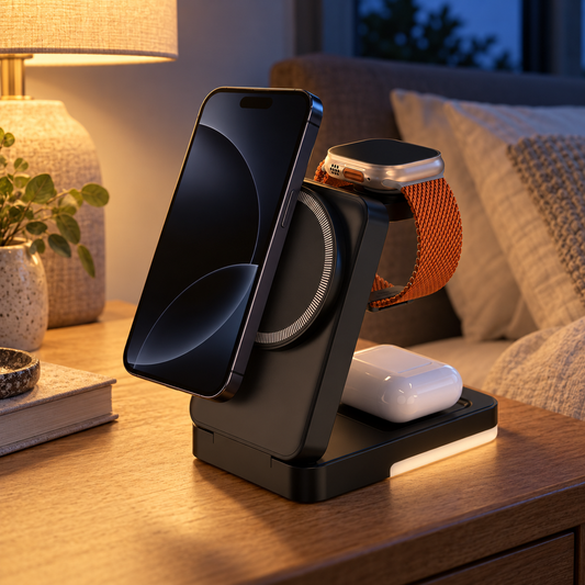 🔋 3-in-1 Wireless Charger · ABS · Desktop · Dad · Sleek Black