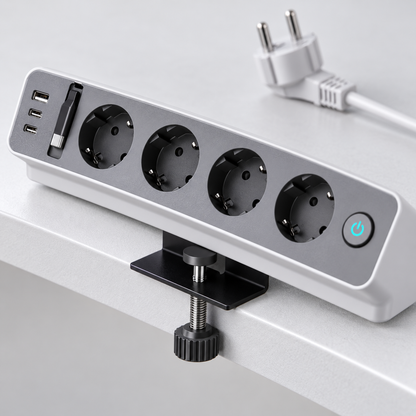 🔌 Desktop Power Strip — PC — Home Office — Tech Gifts — Clean Clamp-On Setup