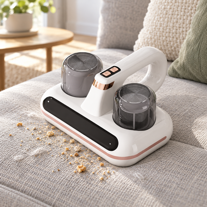 🧹 Mini Desktop Vacuum | White-Shell | Workspaces | Students | Rose-Gold Trim