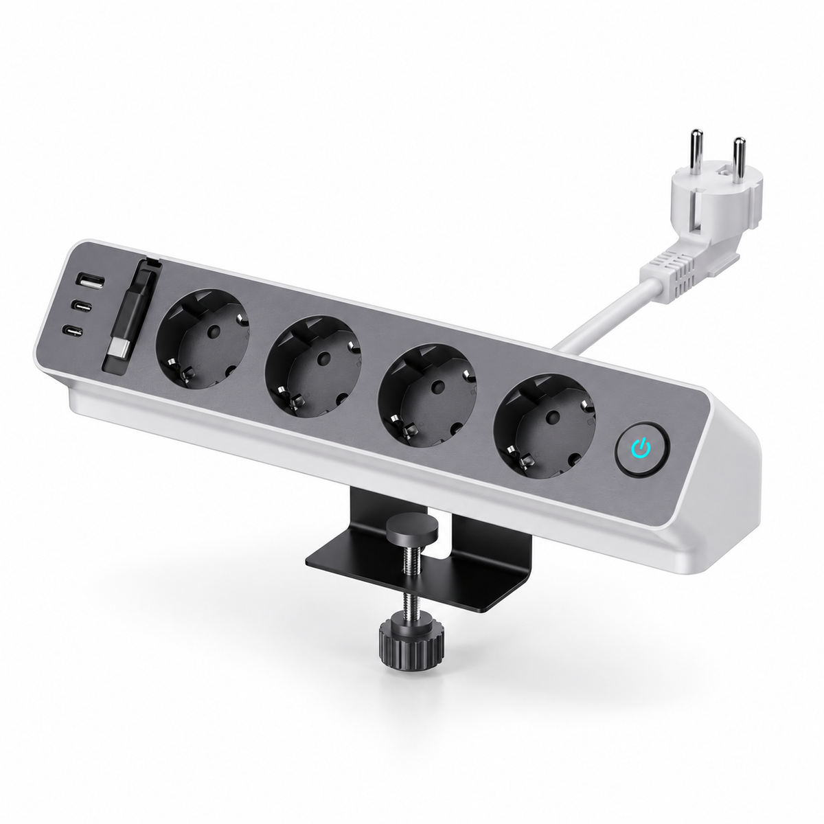 🔌 Desktop Power Strip — PC — Home Office — Tech Gifts — Clean Clamp-On Setup