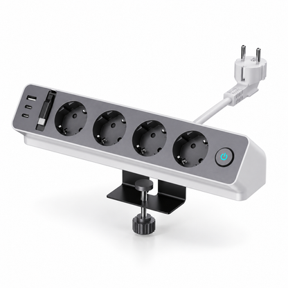 🔌 Desktop Power Strip — PC — Home Office — Tech Gifts — Clean Clamp-On Setup