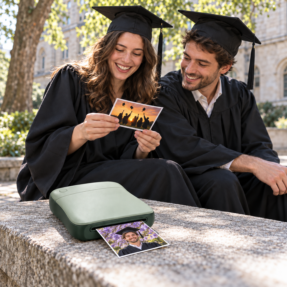 🎓 Photo Printer — ABS-Plastic — Graduation — Creative Grads — Sage-Green Styling